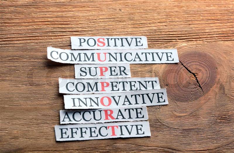 Service acronym in business concept, words on cut paper on wooden background, stock photo