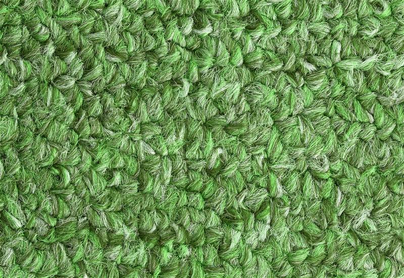 Carpet texture close-up, green furry carpet texture background, stock photo