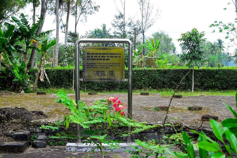 Son My, Vietnam - March 23, 2016: The My Lai Massacre memorial site. The My Lai massacre was the Vietnam War mass killing of between 347 and 504 unarmed civilians in South Vietnam on March 16, 1968, stock photo
