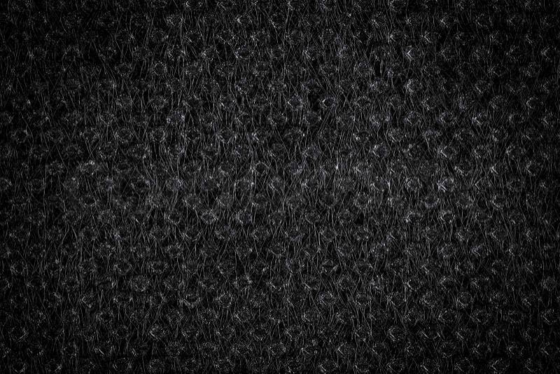 Black plain fabric, textile. Close up shot, stock photo