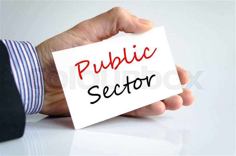 Public sector text concept isolated over white background, stock photo