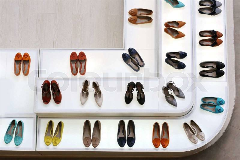 Women High-heeled shoe in shop, stock photo