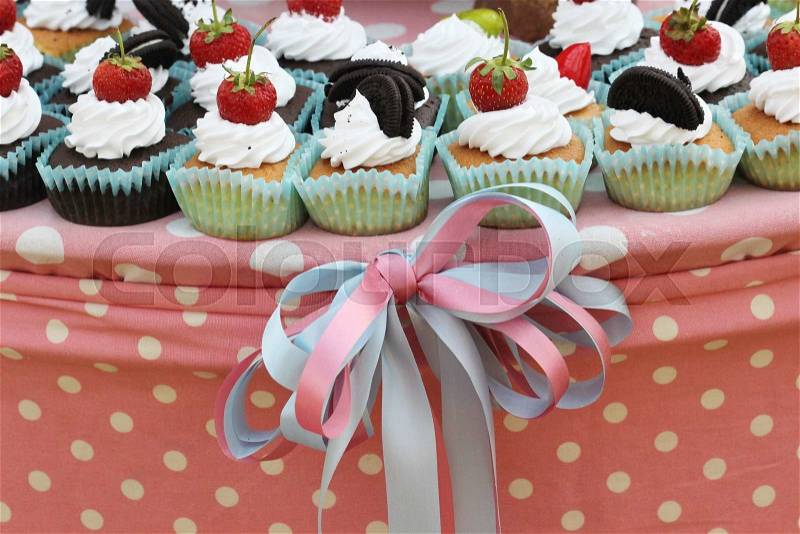 Strawberry on chocolate cake outdoor, wedding cake, stock photo