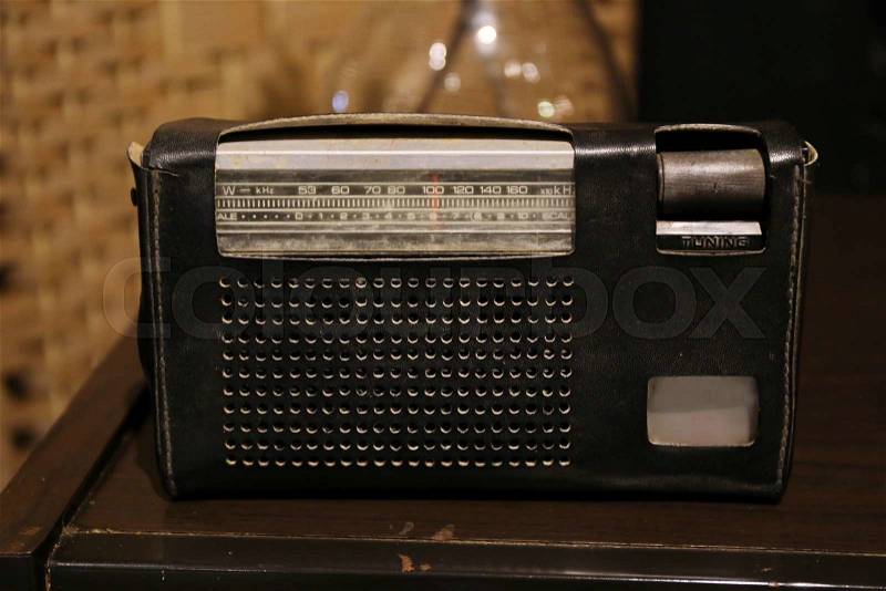 Vintage analog radio receiver, stock photo
