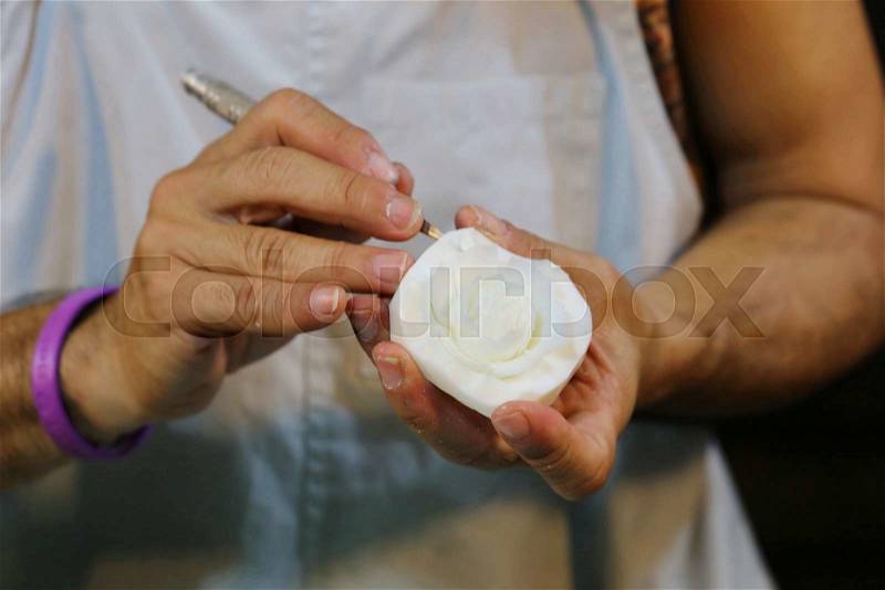 Women hand craft, soap crafting, stock photo
