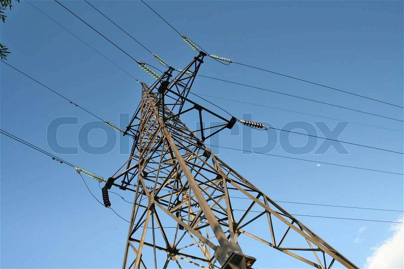 Energy: high voltage tower power,, stock photo