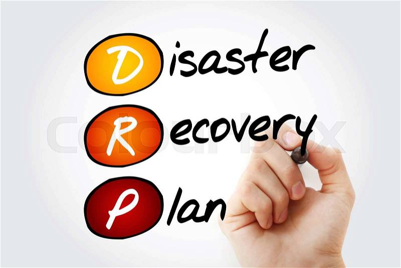 Hand writing DRP - Disaster Recovery Plan with marker, acronym business concept, stock photo
