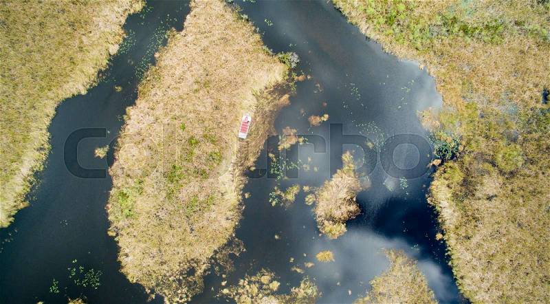 Overhead view of Everglades, Florida, stock photo