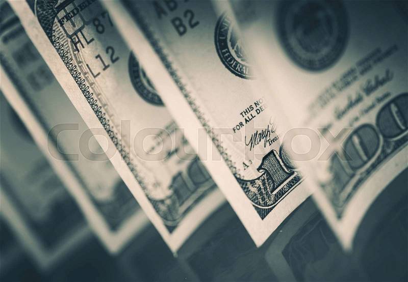 United States of America Dollars. Cash Money. One Hundred Dollars Bills, stock photo