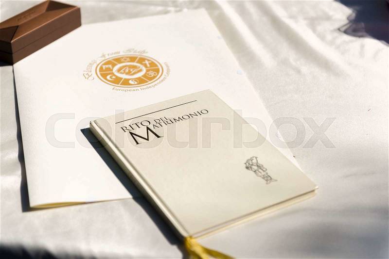 The book of the rite of the civil wedding, stock photo