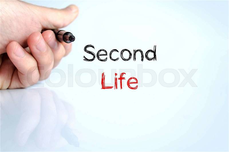 Second life note in business man hand, stock photo
