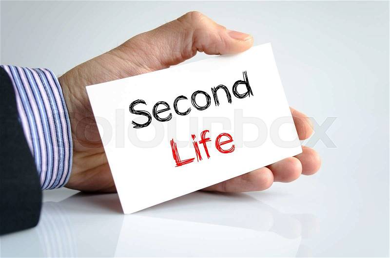 Second life note in business man hand, stock photo