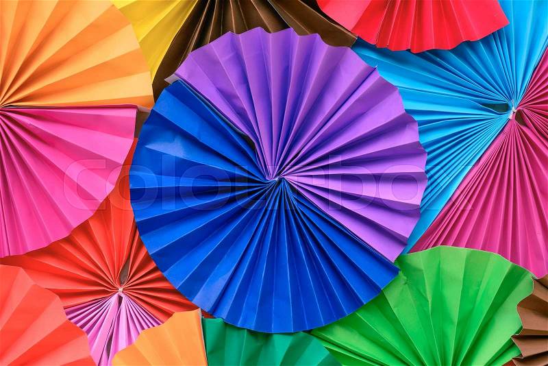 Colorful paper folding abstract pattern for background, stock photo