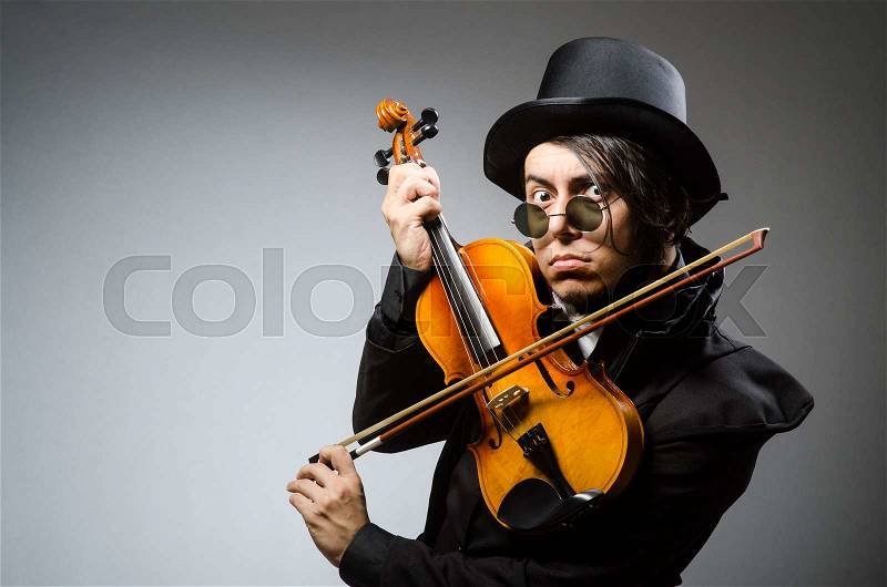 Man in musical art concept, stock photo