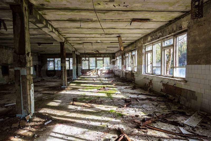 Abandoned city Pripyat, Chernobyl region, Ukraine in a summer day, stock photo
