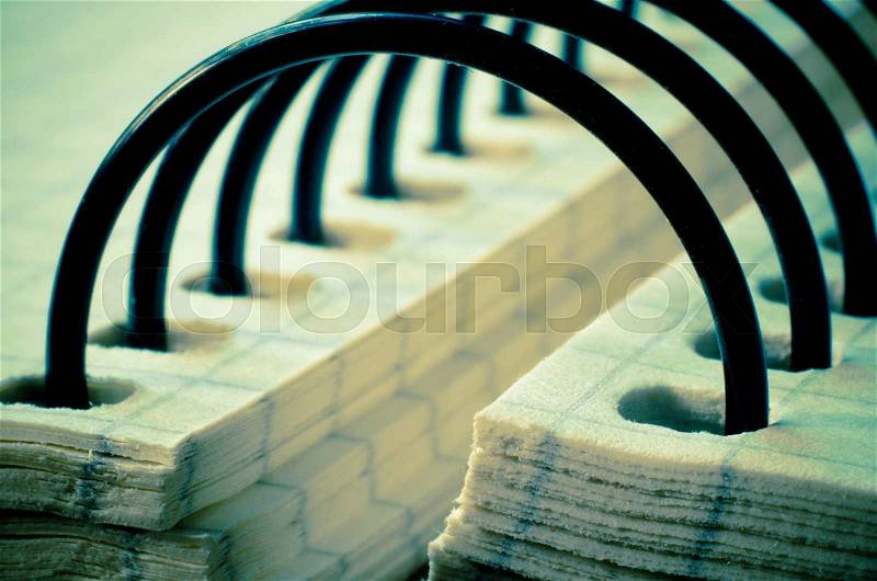 Macro of a notebook spiral, stock photo