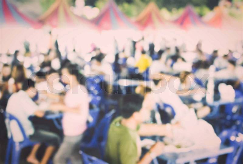 Food Festival Event with People Blurred Background, stock photo