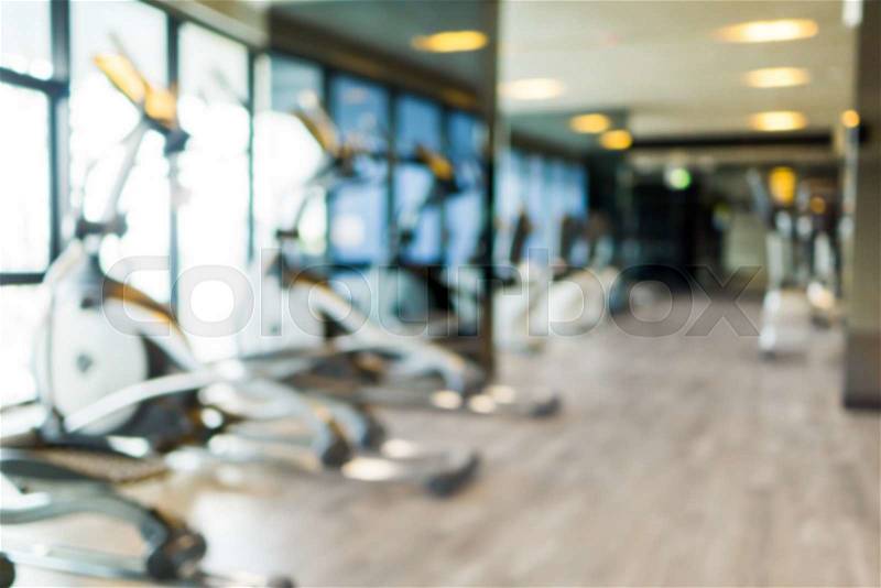 Fitness gym blurred abstract background, stock photo