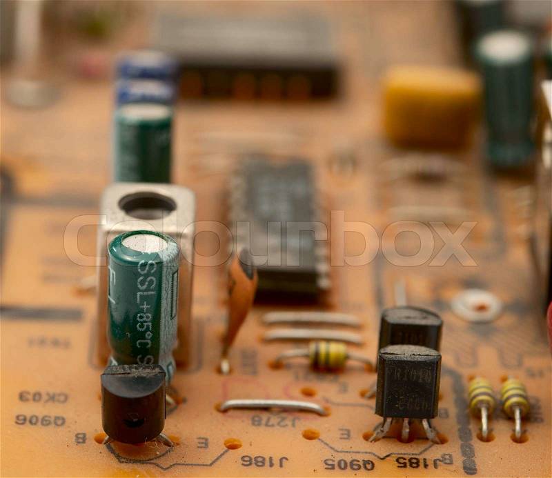 Printed-circuit board- It is photographed by close up, stock photo