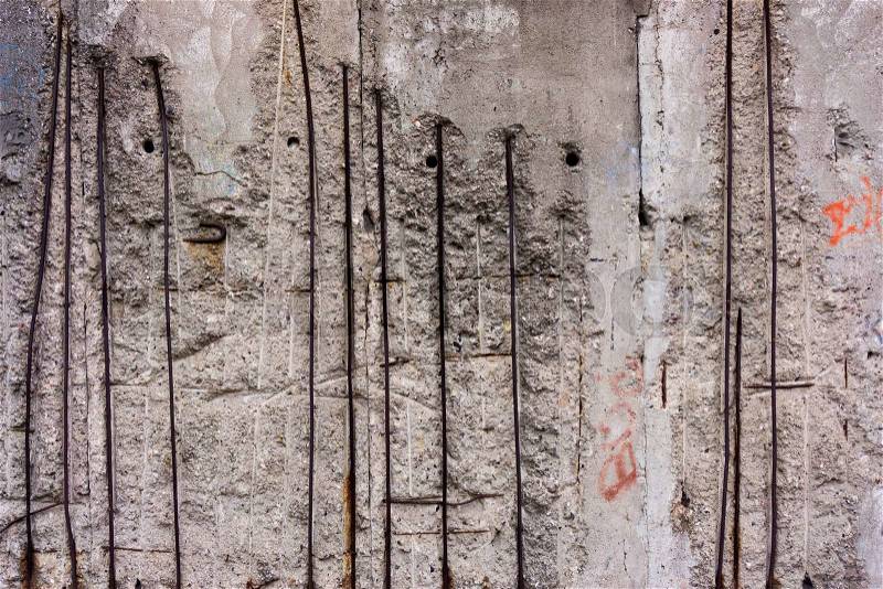 Remains of the Berlin Wall. The Berlin Wall (Berliner Mauer) in Germany, stock photo