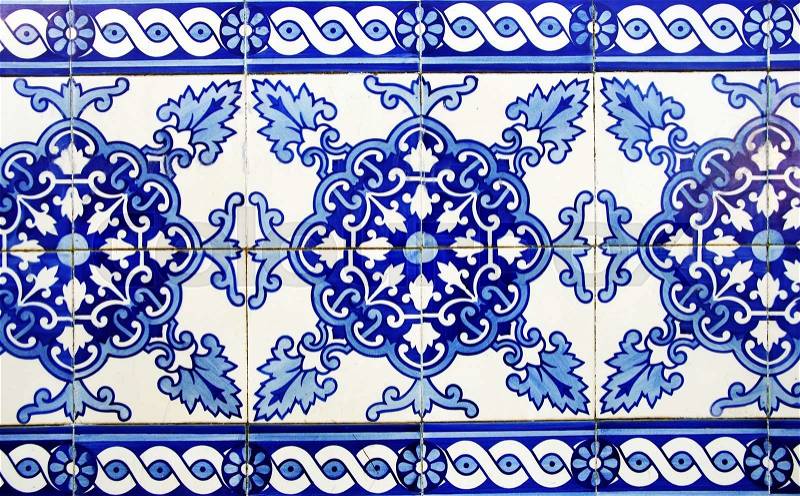 Traditional portuguese blue tiles. , stock photo