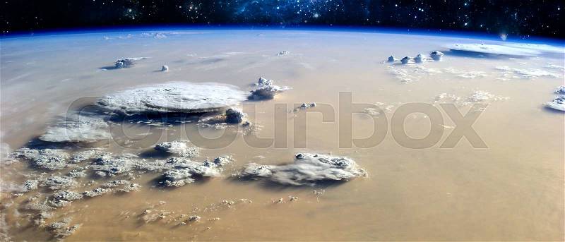 View of the Earth in space. Elements of this image furnished by NASA, stock photo