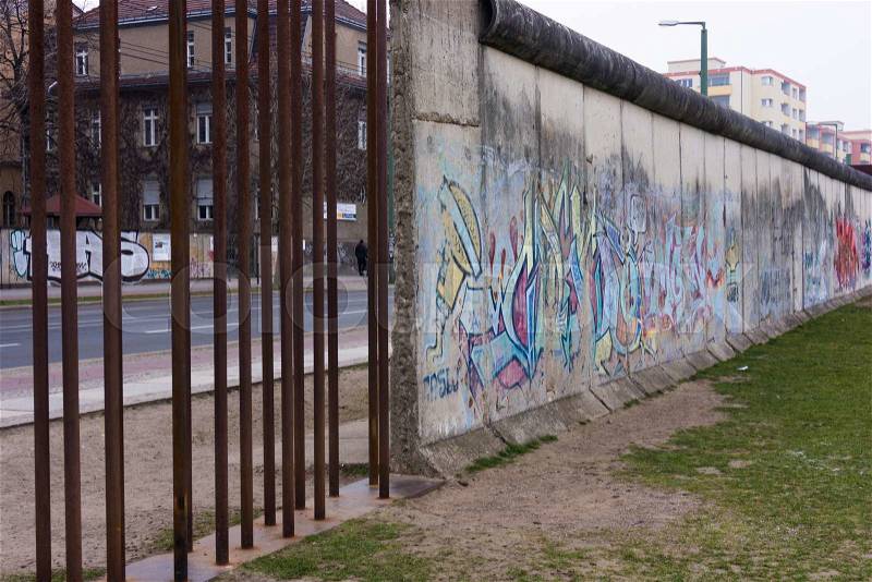 Remains of the Berlin Wall. The Berlin Wall (Berliner Mauer) in Germany, stock photo