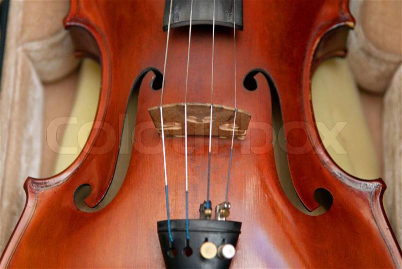 Violin in case close-up, stock photo