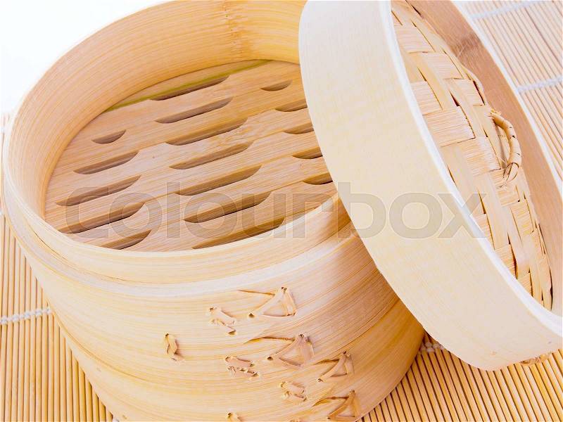 Chinese bamboo steamer, stock photo