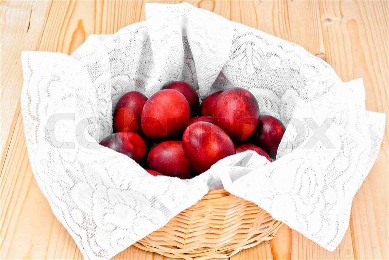 Painted in Onion Skins Eggs for Easter Studio Photo, stock photo