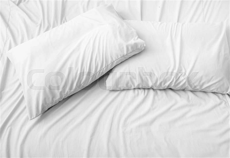 Pillow on the bed, background, stock photo