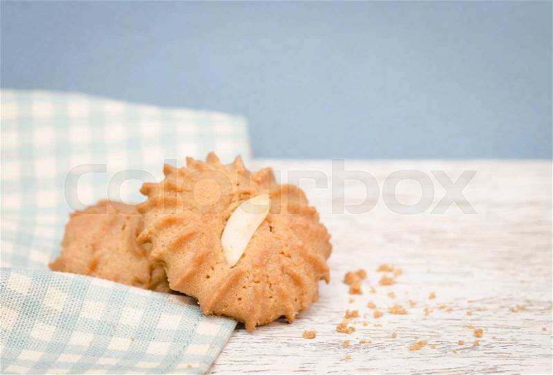 Nut cookies on table,vintage background, stock photo