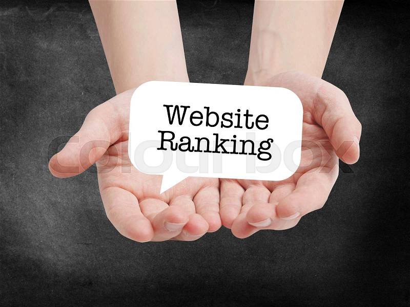 Website Ranking written on a speechbubble, stock photo