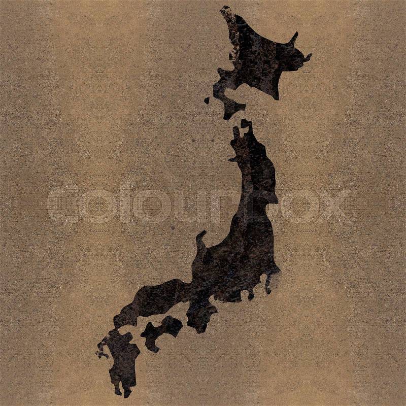 Earthquake with Japan map after the earthquake, stock photo