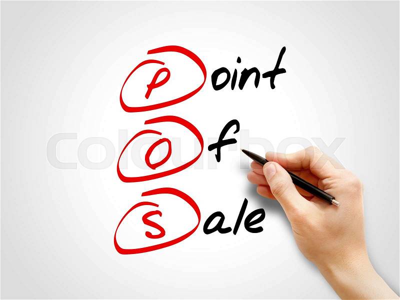 POS - Point of Sale, acronym business concept, stock photo