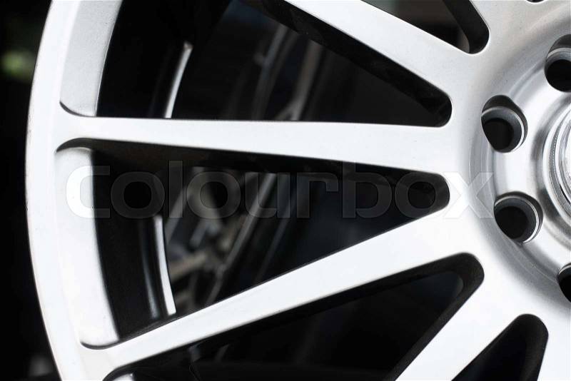 Chrome Car Wheel. Close up photo, stock photo