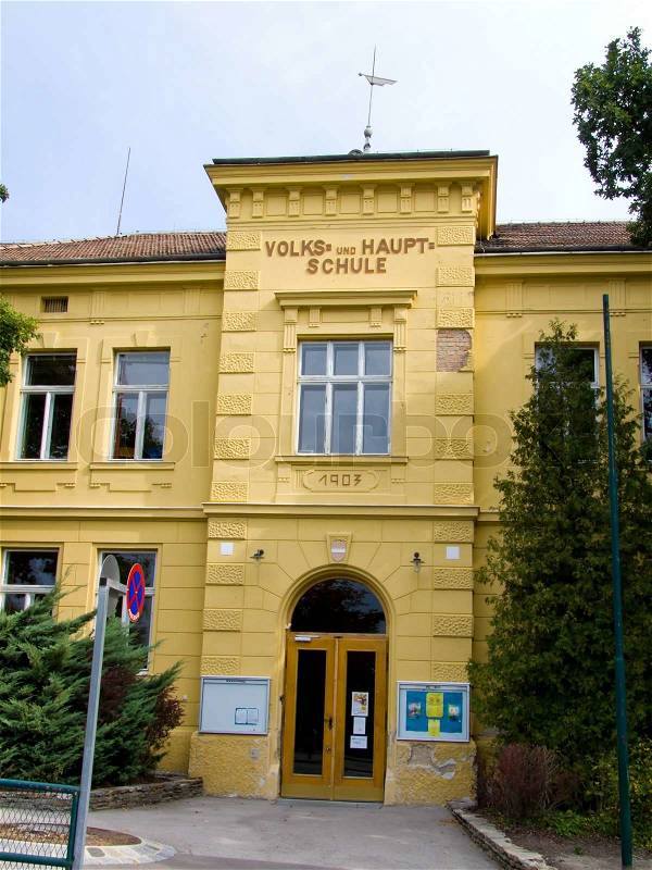 A mixed primary school and secondary school in Austria, stock photo