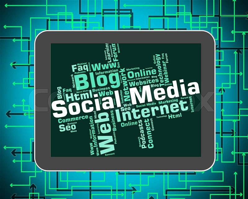 Social Media Represents News Feed And Blogs, stock photo