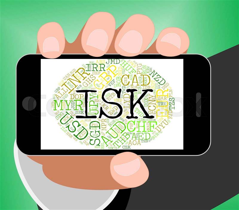 Isk Currency Indicates Foreign Exchange And Currencies, stock photo