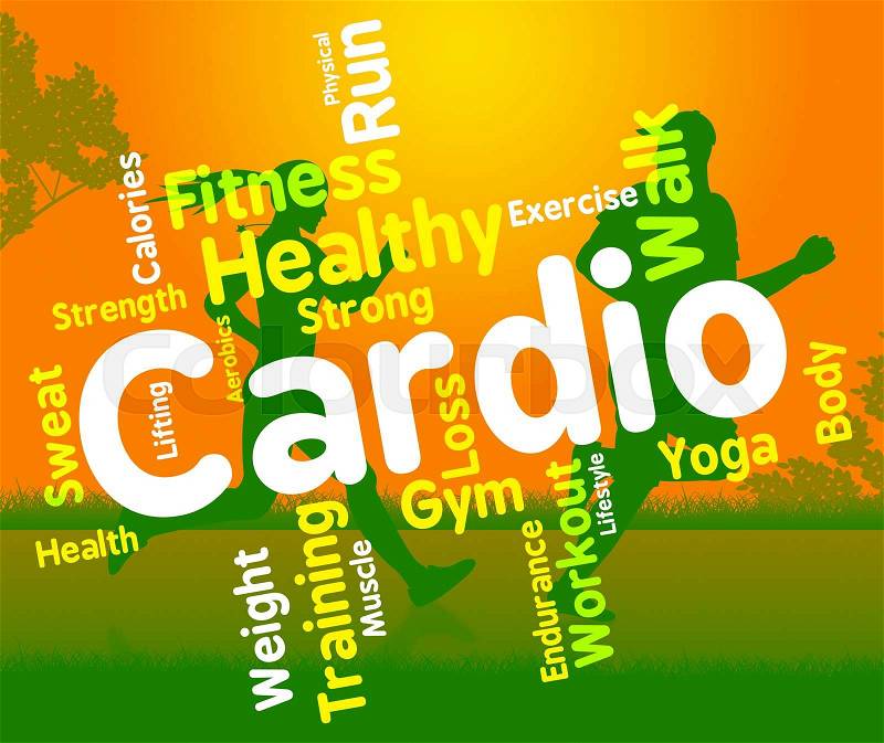 Cardio Word Representing Get Fit And Trained , stock photo