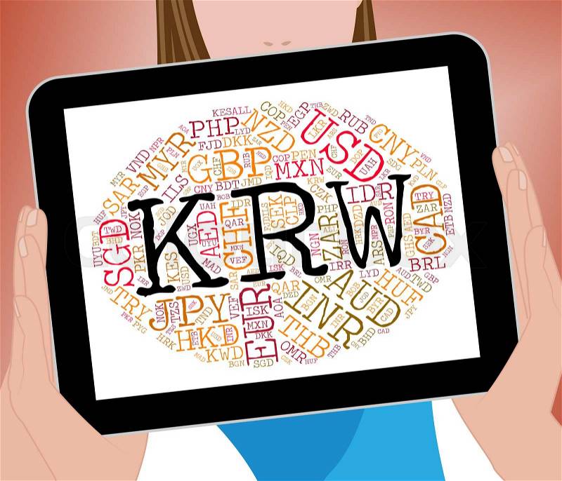 Krw Currency Meaning South Korean Won And South Korean Won, stock photo