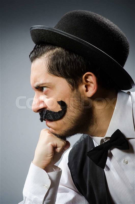 Funny man in vintage concept, stock photo