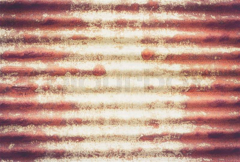 Rusty corrugated iron metal texture for any design, stock photo