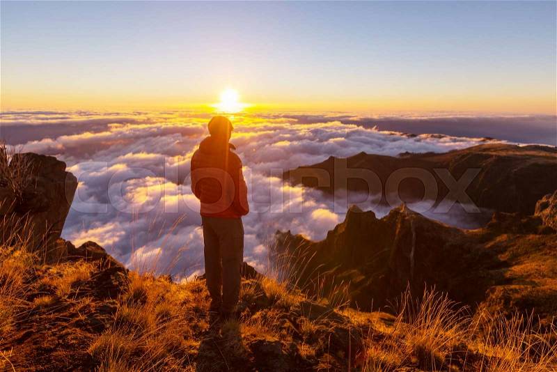Hike in Madeira, stock photo
