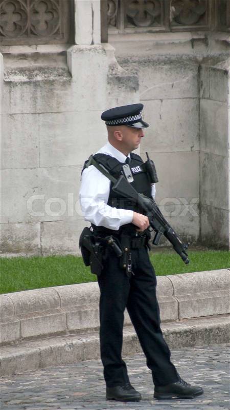 British armed guard, stock photo