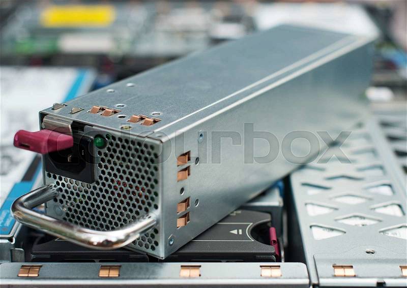 Power supply unit for server pc, stock photo