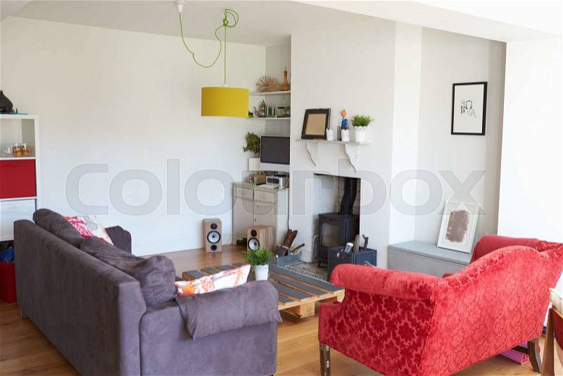 Open Plan Living Area In Modern Apartment, stock photo