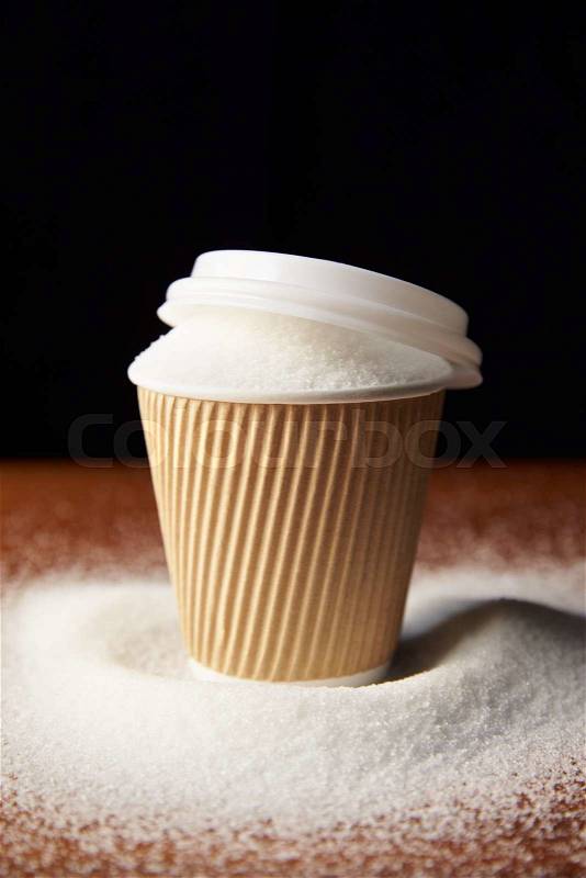 Shot Illustrating High Sugar Levels In Takeaway Drinks, stock photo