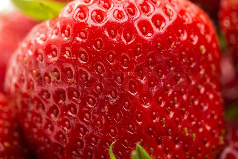 Macro photo of strawberry texture, stock photo
