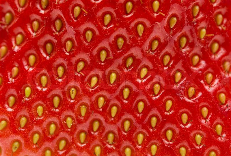 Macro photo of strawberry texture, stock photo